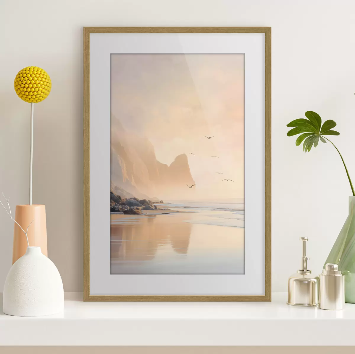 Affiche aube océanique avec les montagnes en toile de fond f47689