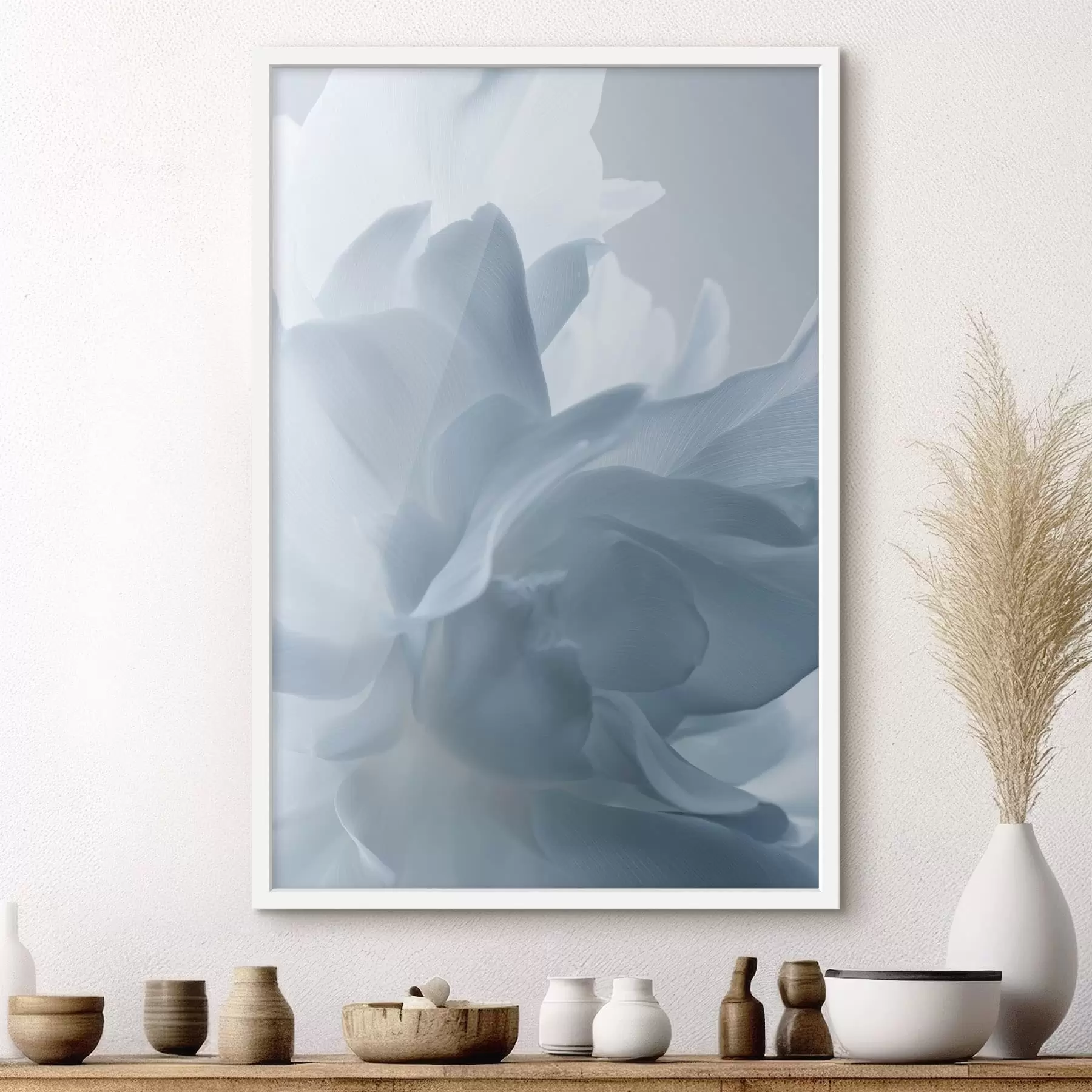 Papier peint photo pétales délicats dans les tons bleus f47691