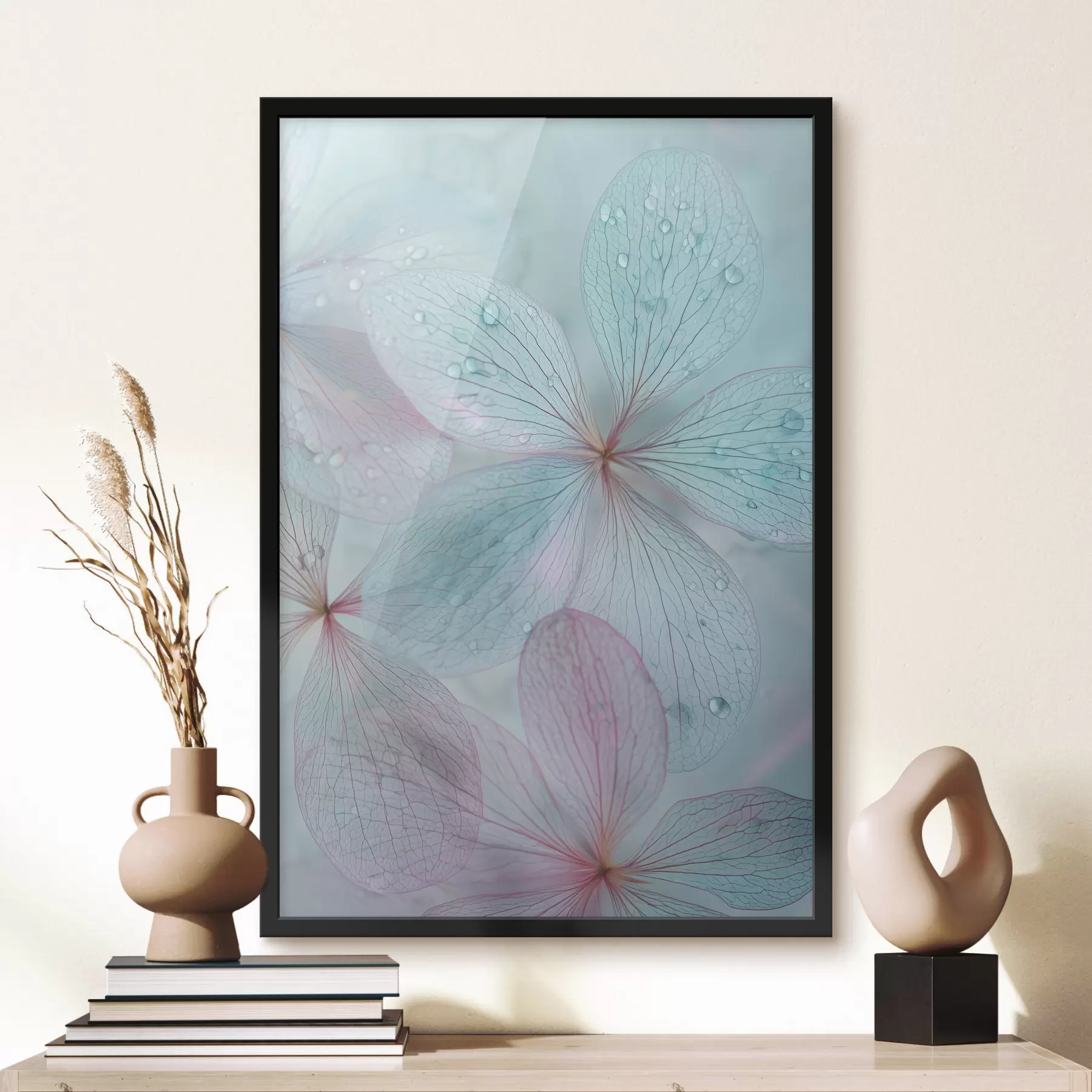 Fotobehang bloemen met nerven onder water f47694