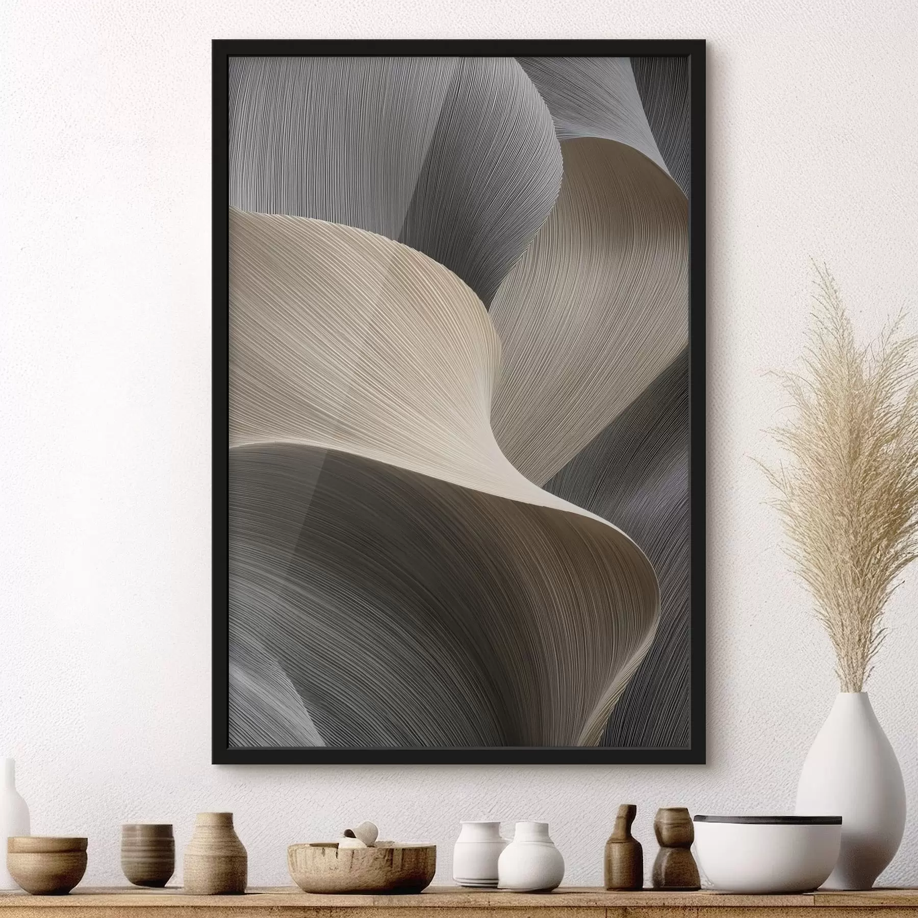 Papier peint photo vagues abstraites avec imitation de volume f47696