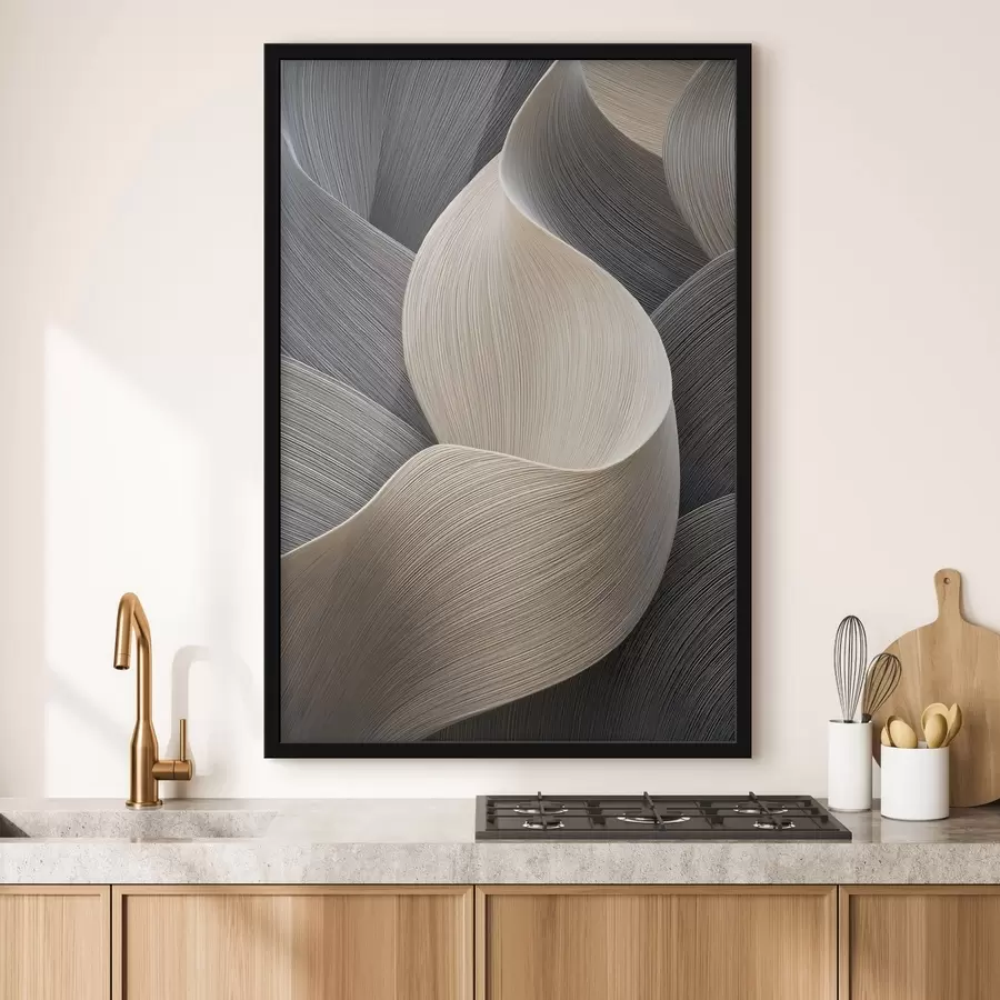 Papier peint photo vagues abstraites avec imitation de volume f47697