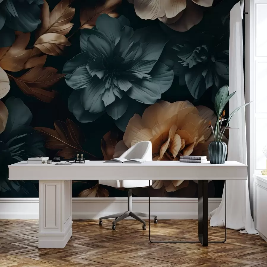 Papier peint photo Jardin sombre en fleurs w05007