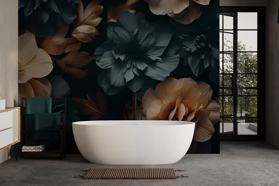 Papier peint photo Jardin sombre en fleurs w05007