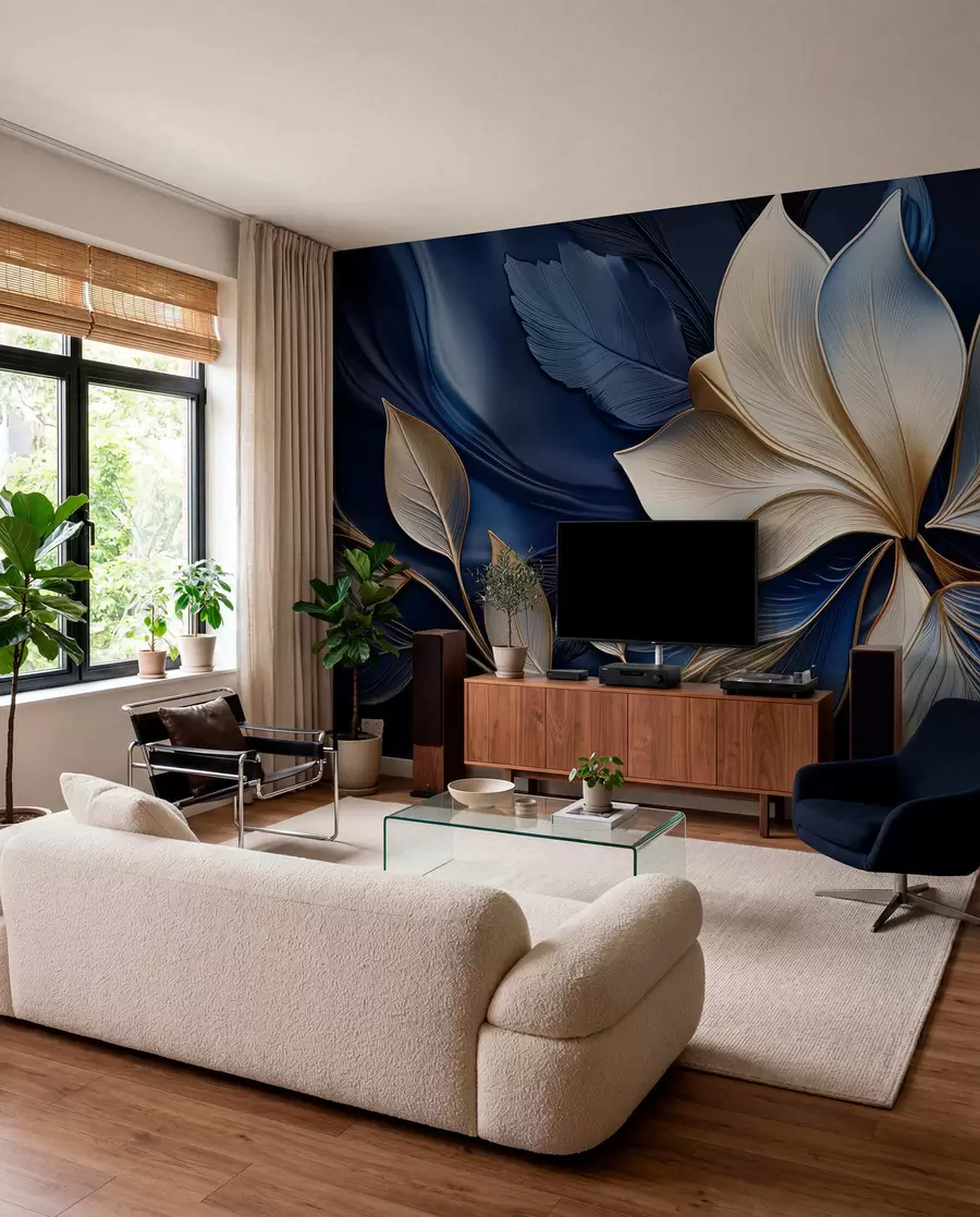 Fotobehang Blauwe harmonie w05012