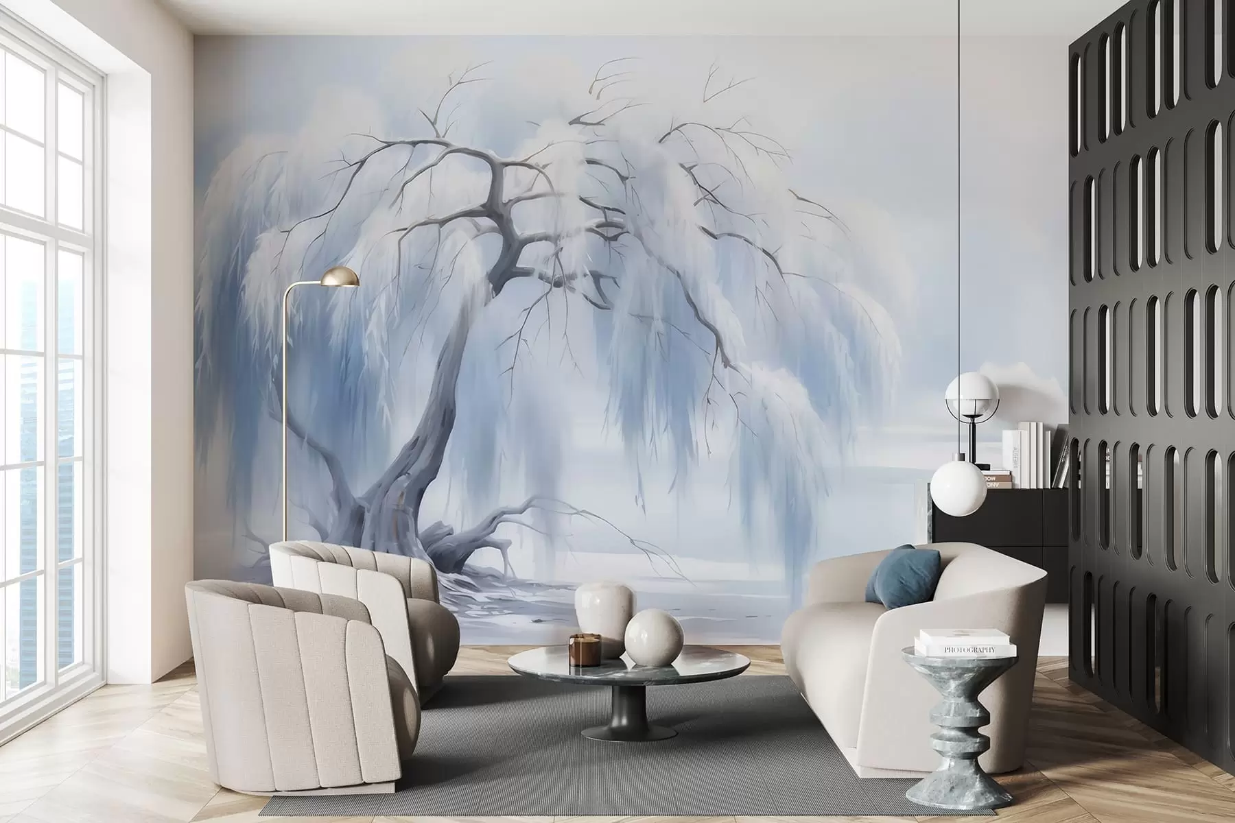 Papier peint photo Arbre luxuriant peint w05179