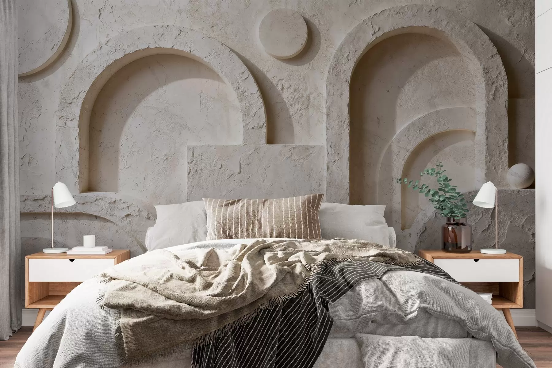 Fotobehang Volumetrische geometrie gemaakt van beton w05186