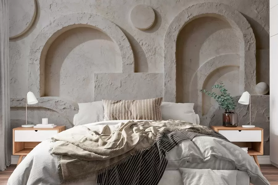 Papier peint photo Géométrie volumétrique en béton w05186