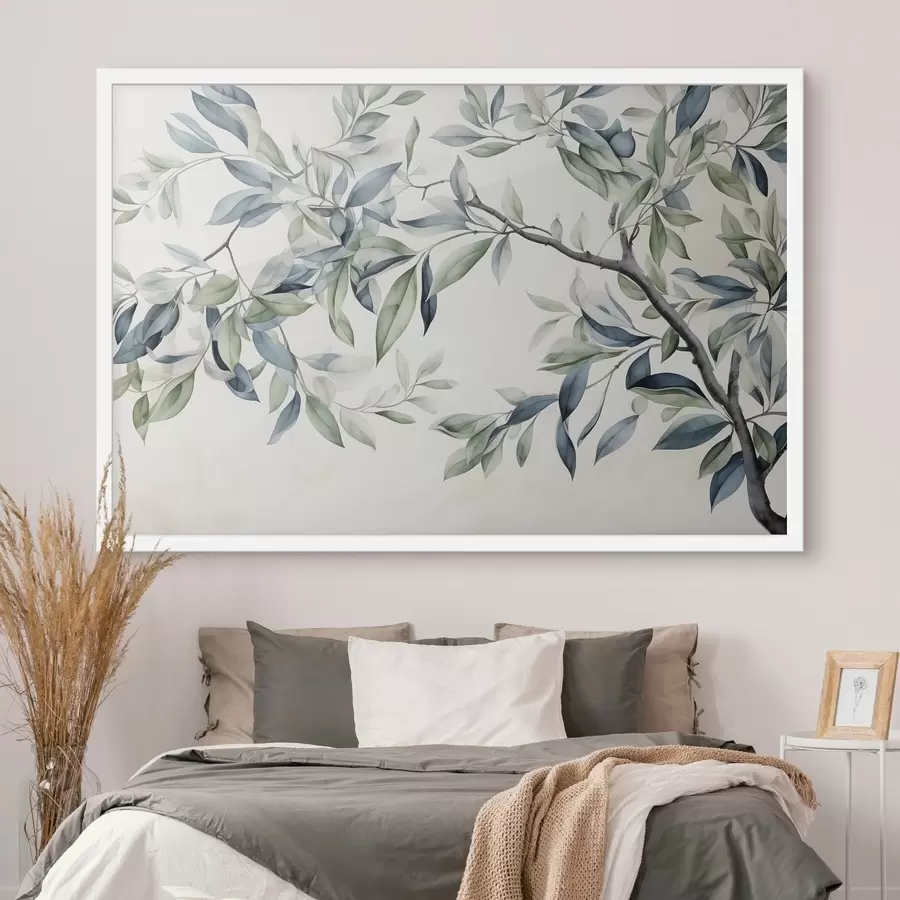 Fotobehang Boomtak, aquarelschilderij f47704