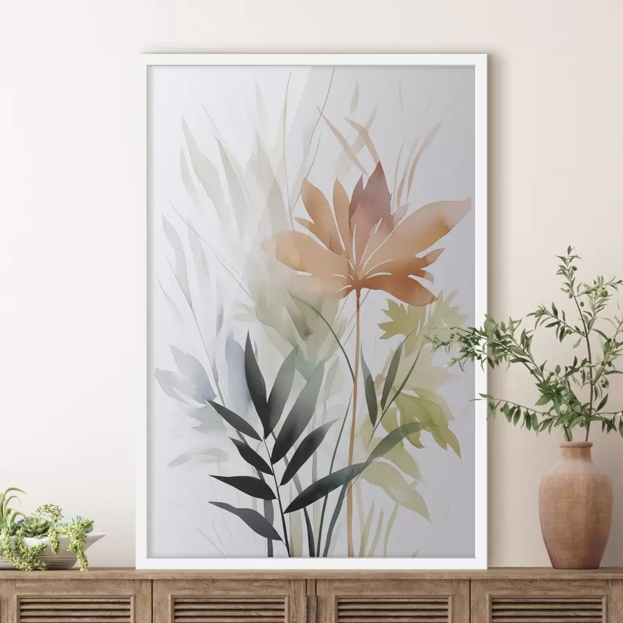 Papier peint photo Plantes imitation aquarelle f47726