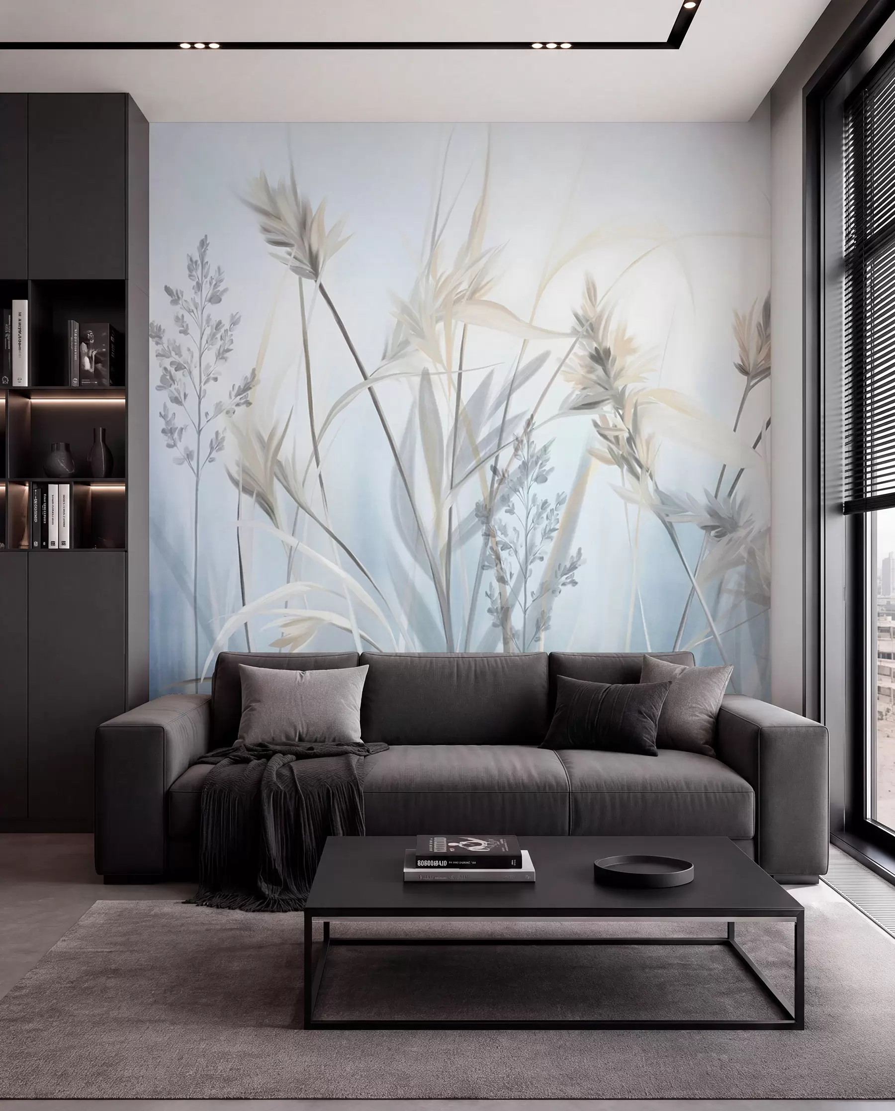 Fotobehang Blauwe weide w09652