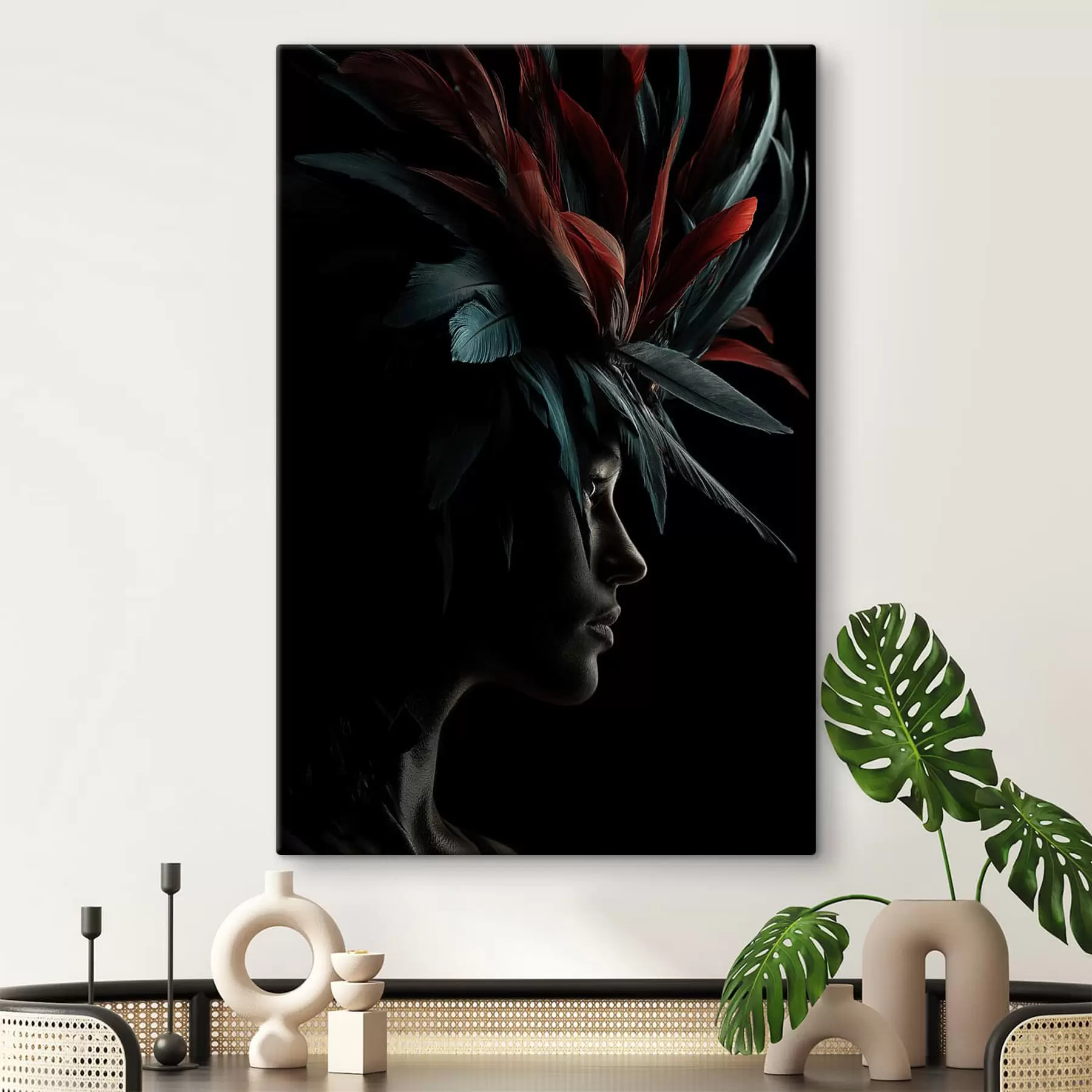  Peintures Portrait avec des plumes s47735