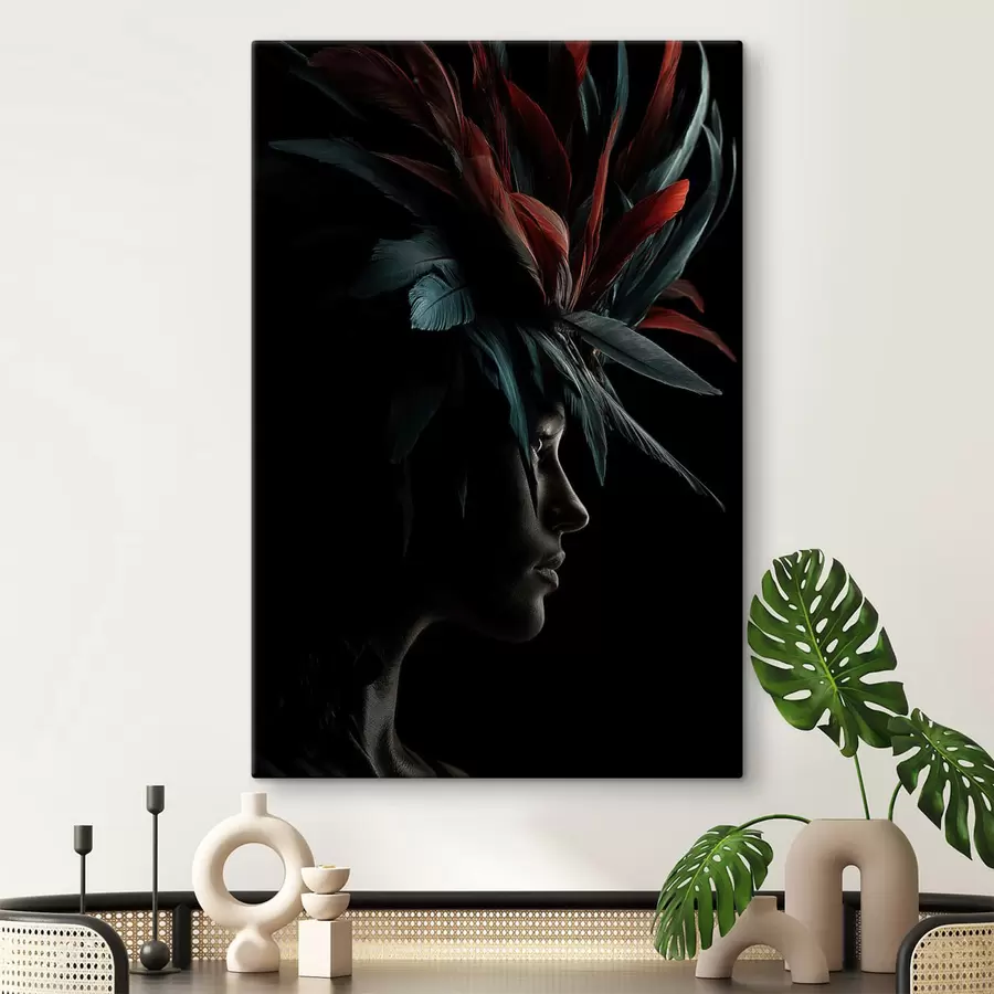  Peintures Portrait avec des plumes s47735