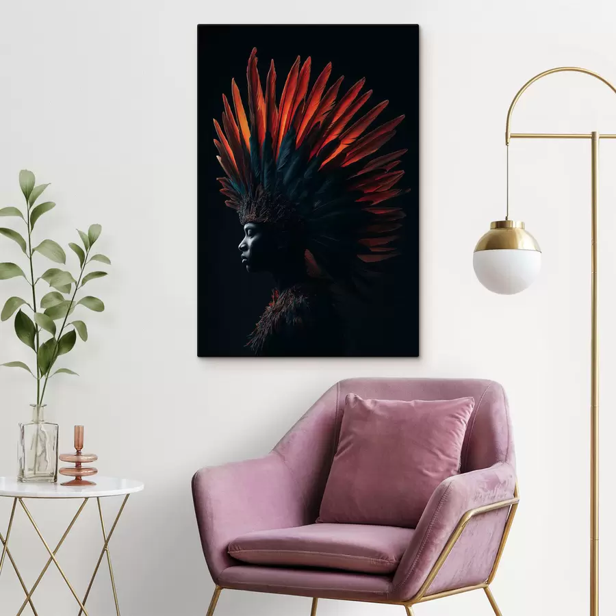  Peintures Portrait avec des plumes s47736