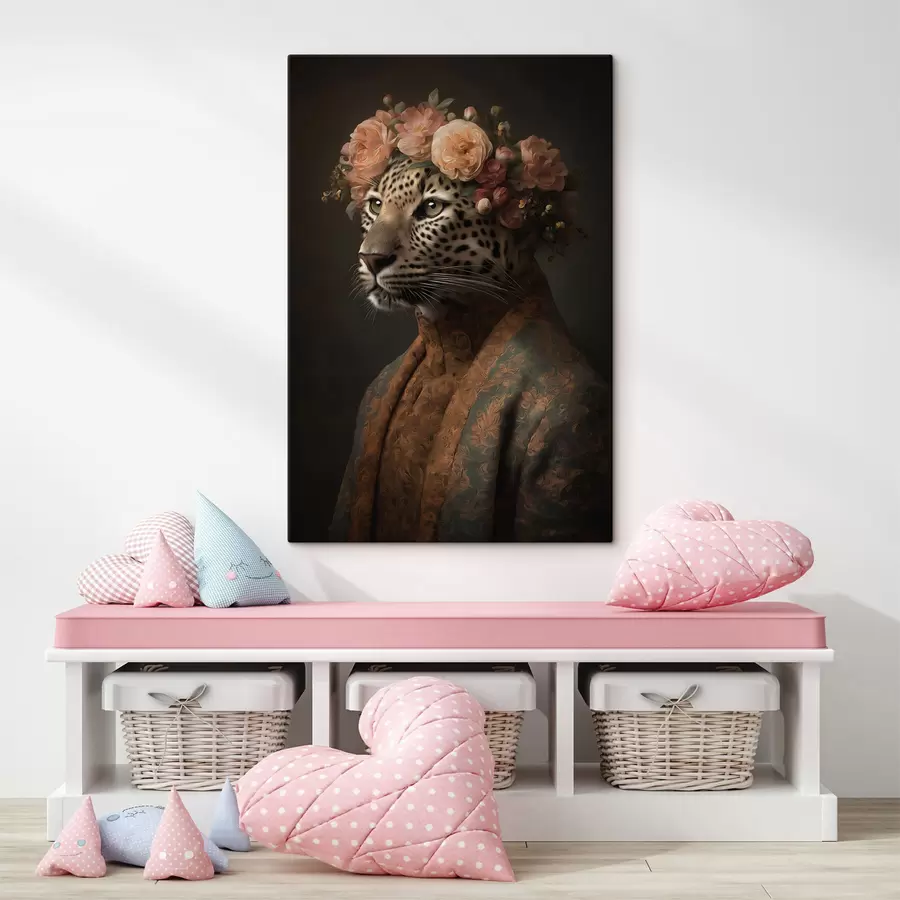  Peintures Léopard avec des fleurs s47737