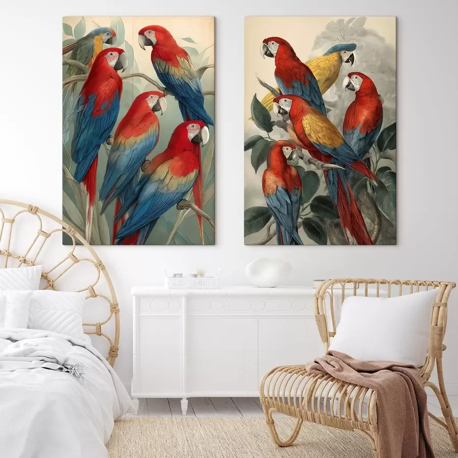  Peintures Perroquets vintage m01302