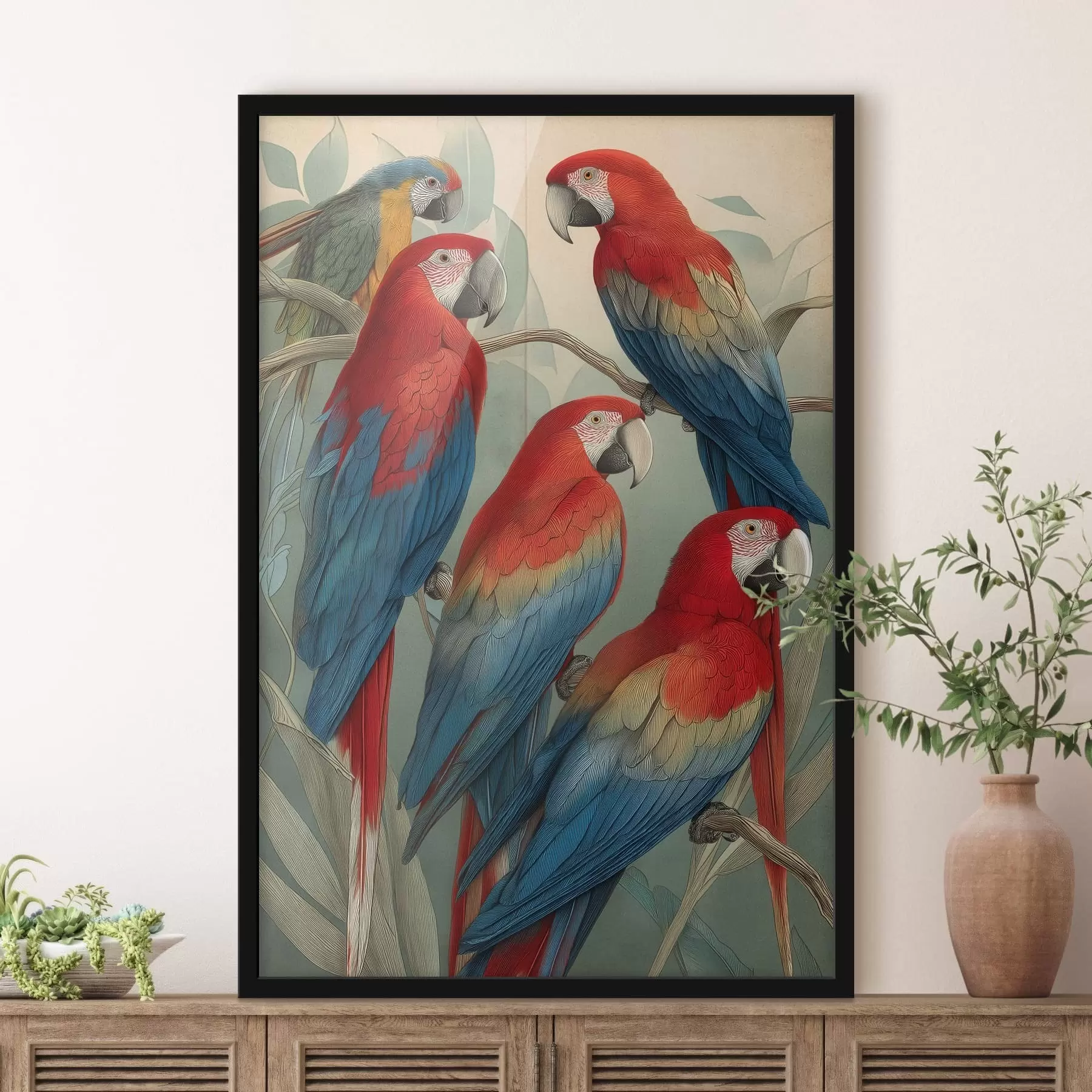 Fotobehang Vintage papegaaien f47729