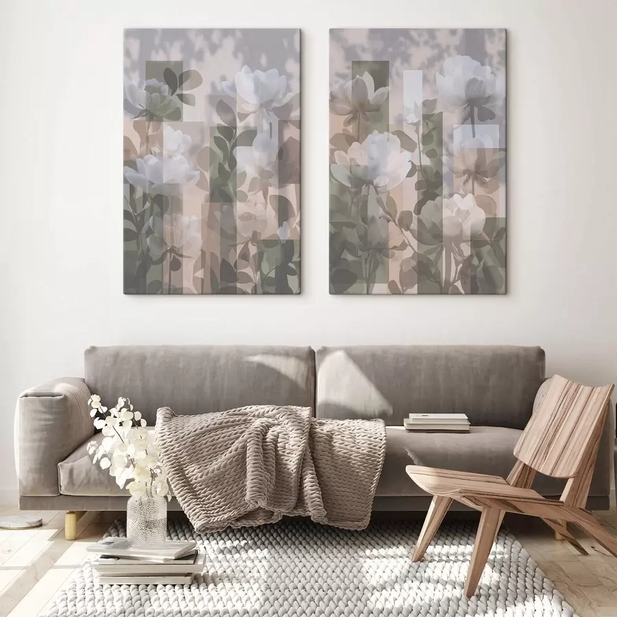  Peintures Abstraction avec des fleurs m01268