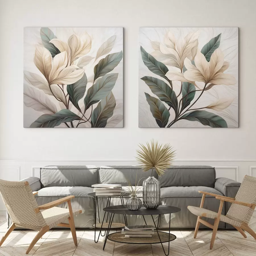  Peintures Fleurs avec feuilles m01271