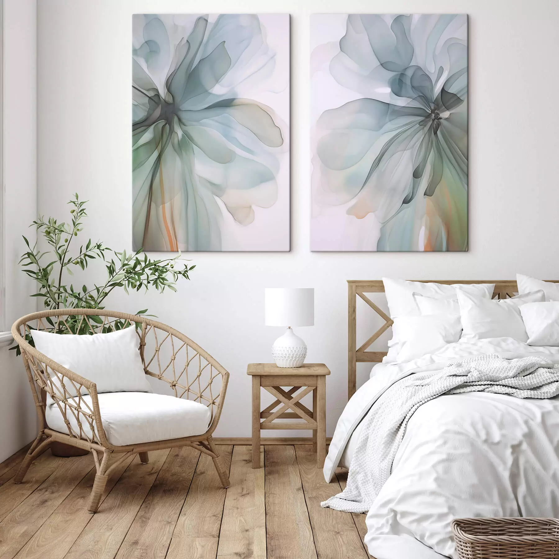  Peintures Fleur abstraite délicate m01273