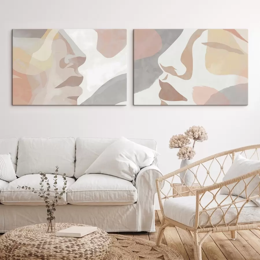  Peintures Visages abstraits minimalistes m01275