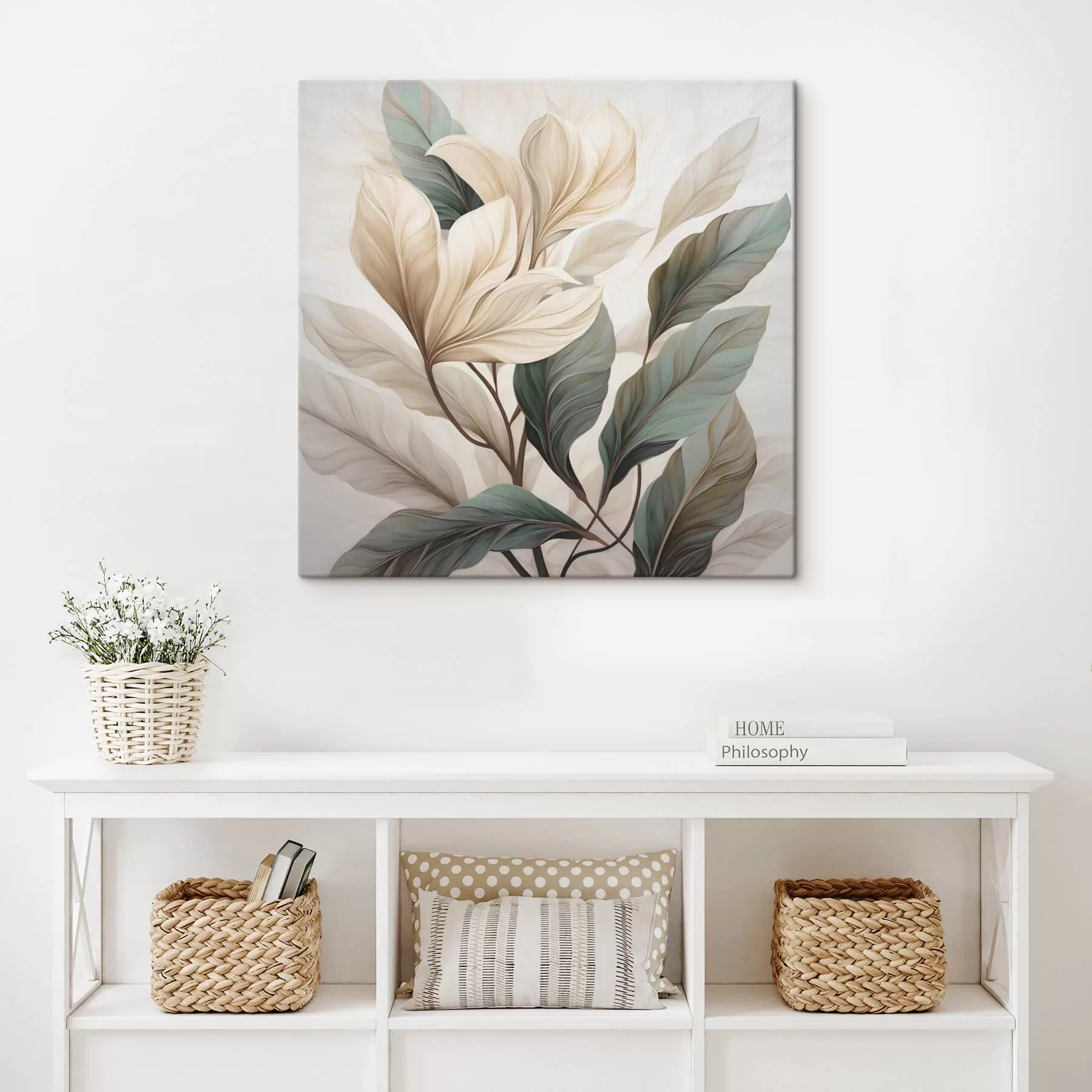  Peintures Fleurs avec feuilles s47668