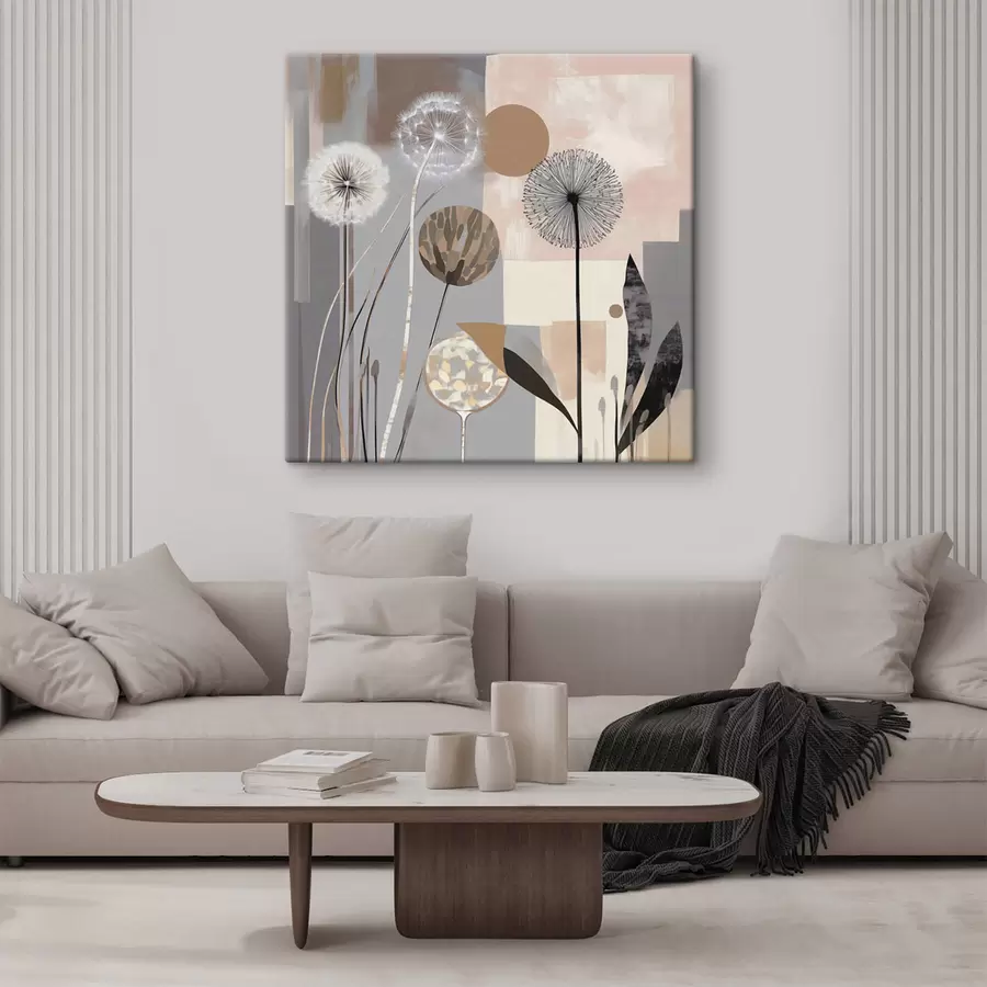  Peintures Abstraction avec des pissenlits et des plantes s47776