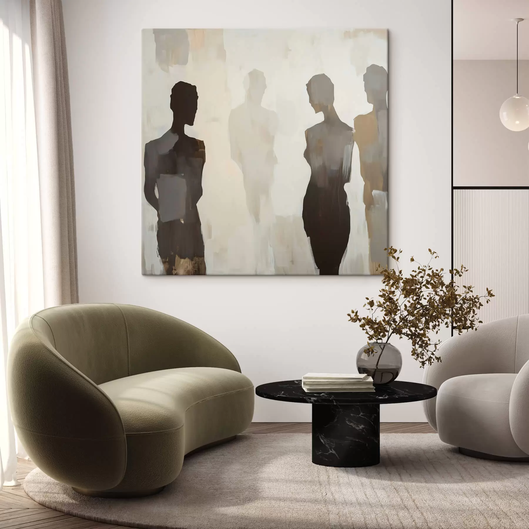  Peintures Silhouettes abstraites s47778