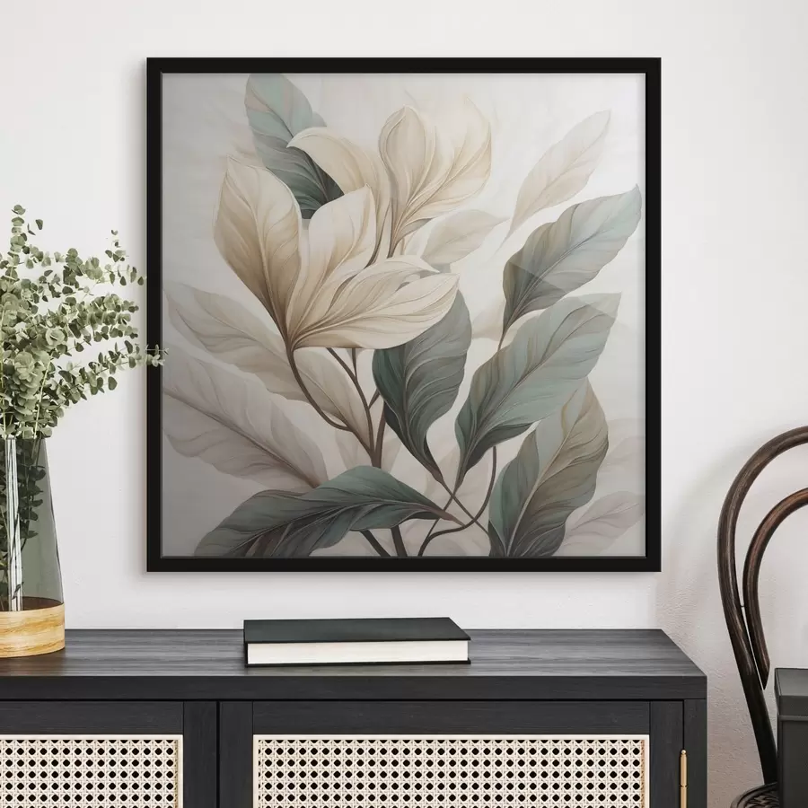 Papier peint photo Fleurs avec feuilles f47668