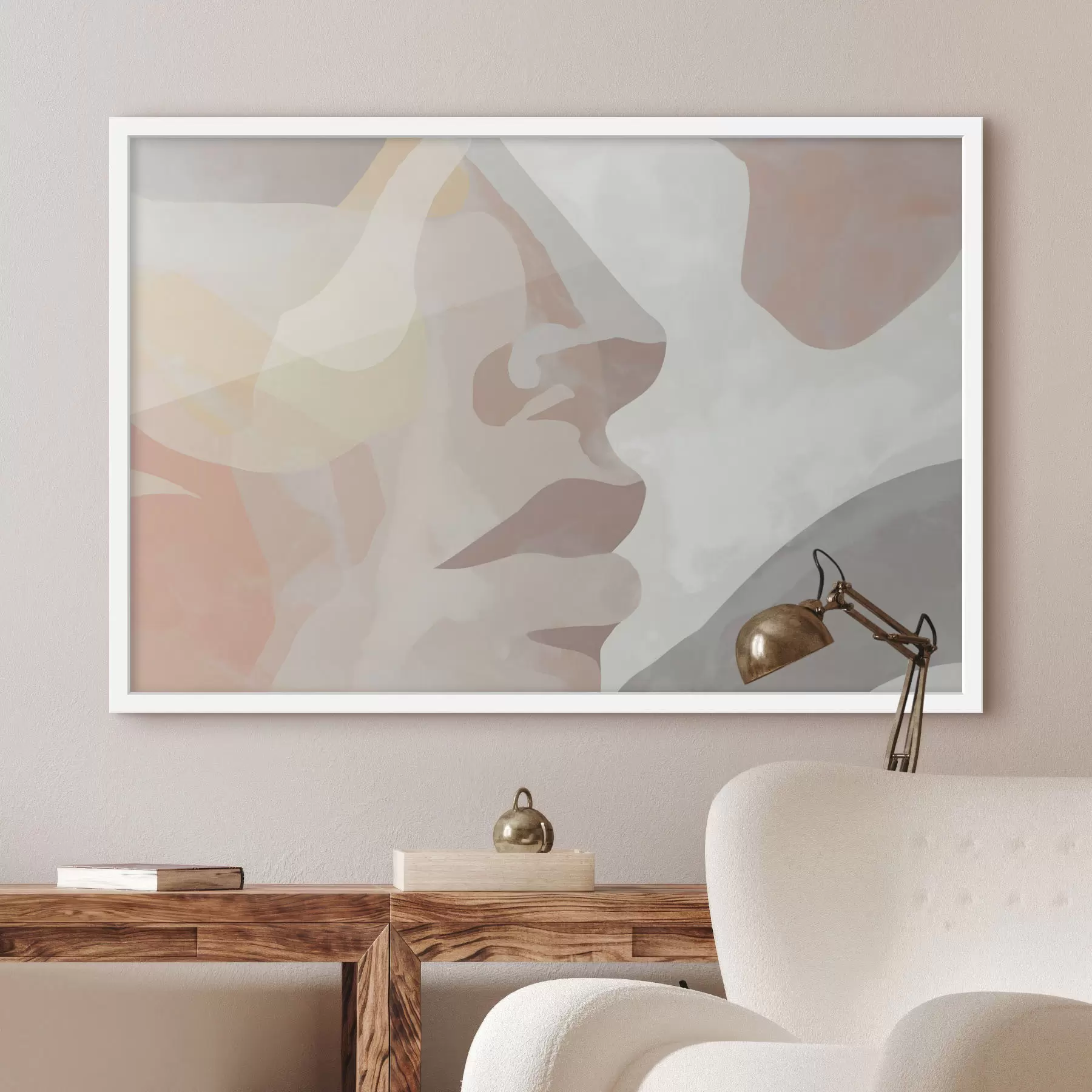 Papier peint photo Visage abstrait minimaliste f47774
