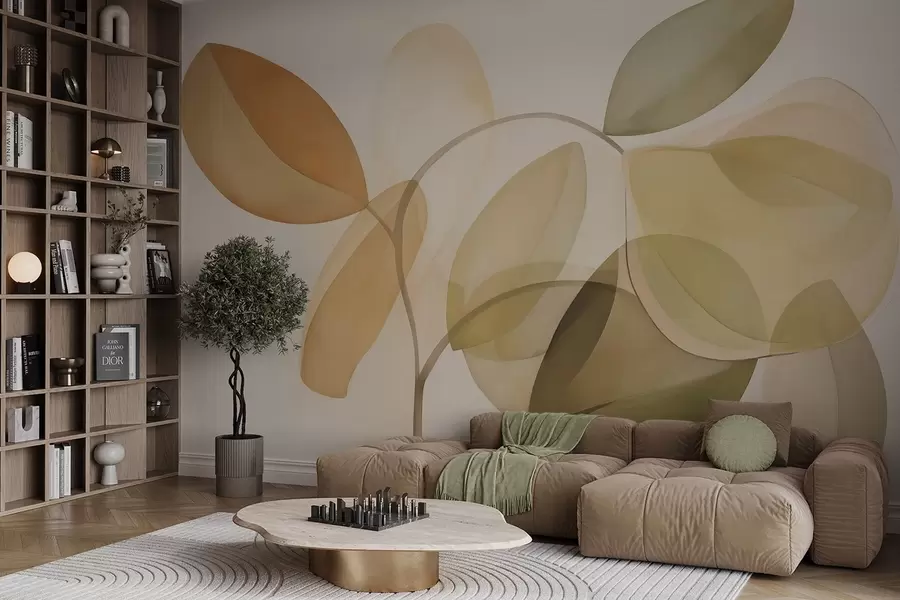 Papier peint photo Feuilles abstraites imitation de peinture w05208