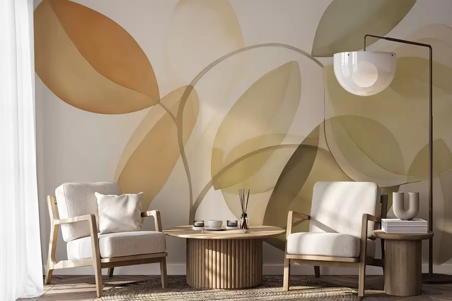 Papier peint photo Feuilles abstraites imitation de peinture w05208