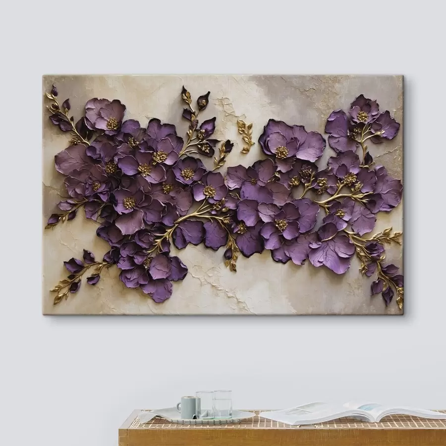  Peintures Composition florale violette avec accents s47277