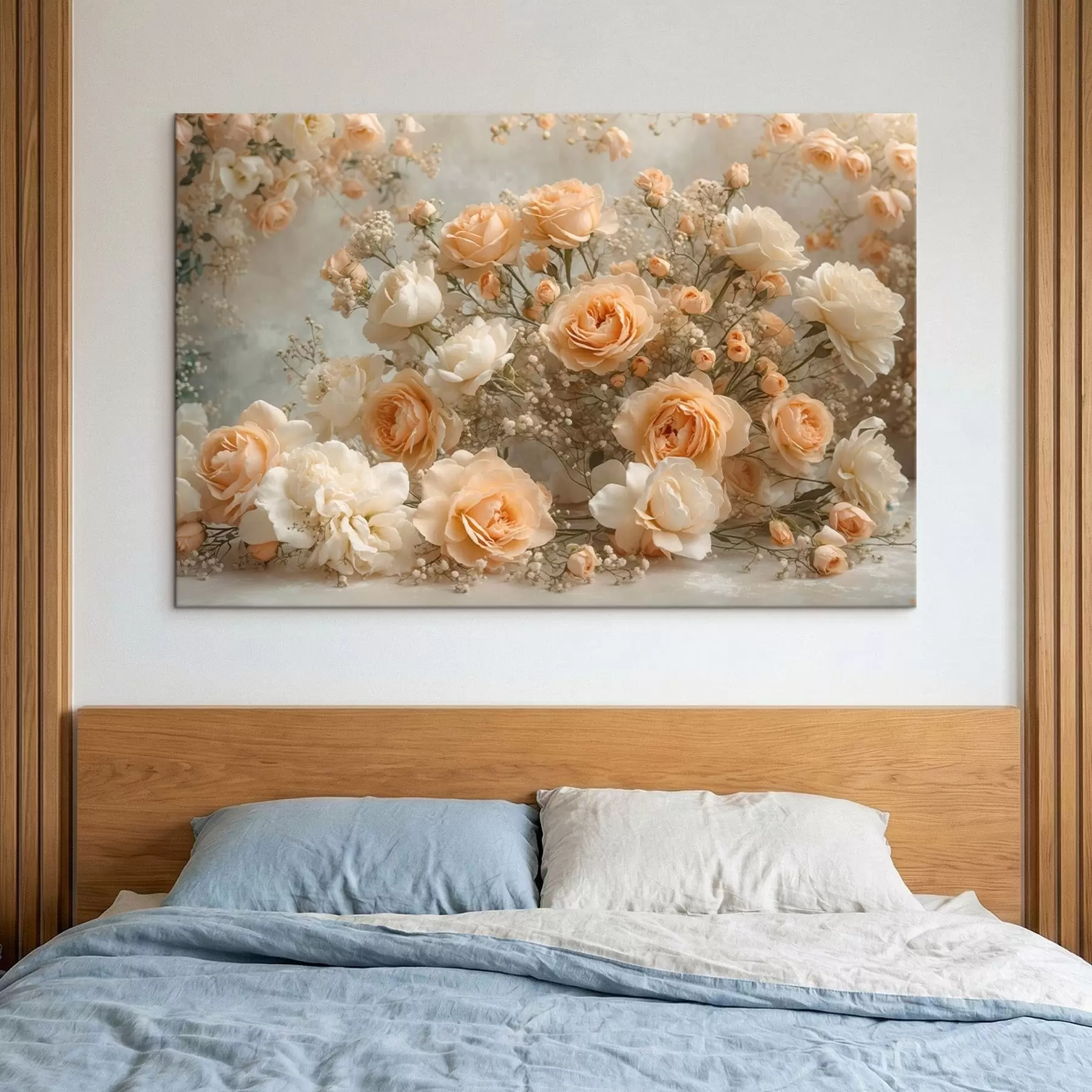 Papier peint photo Délicates roses crème dans un grand arrangement s47279