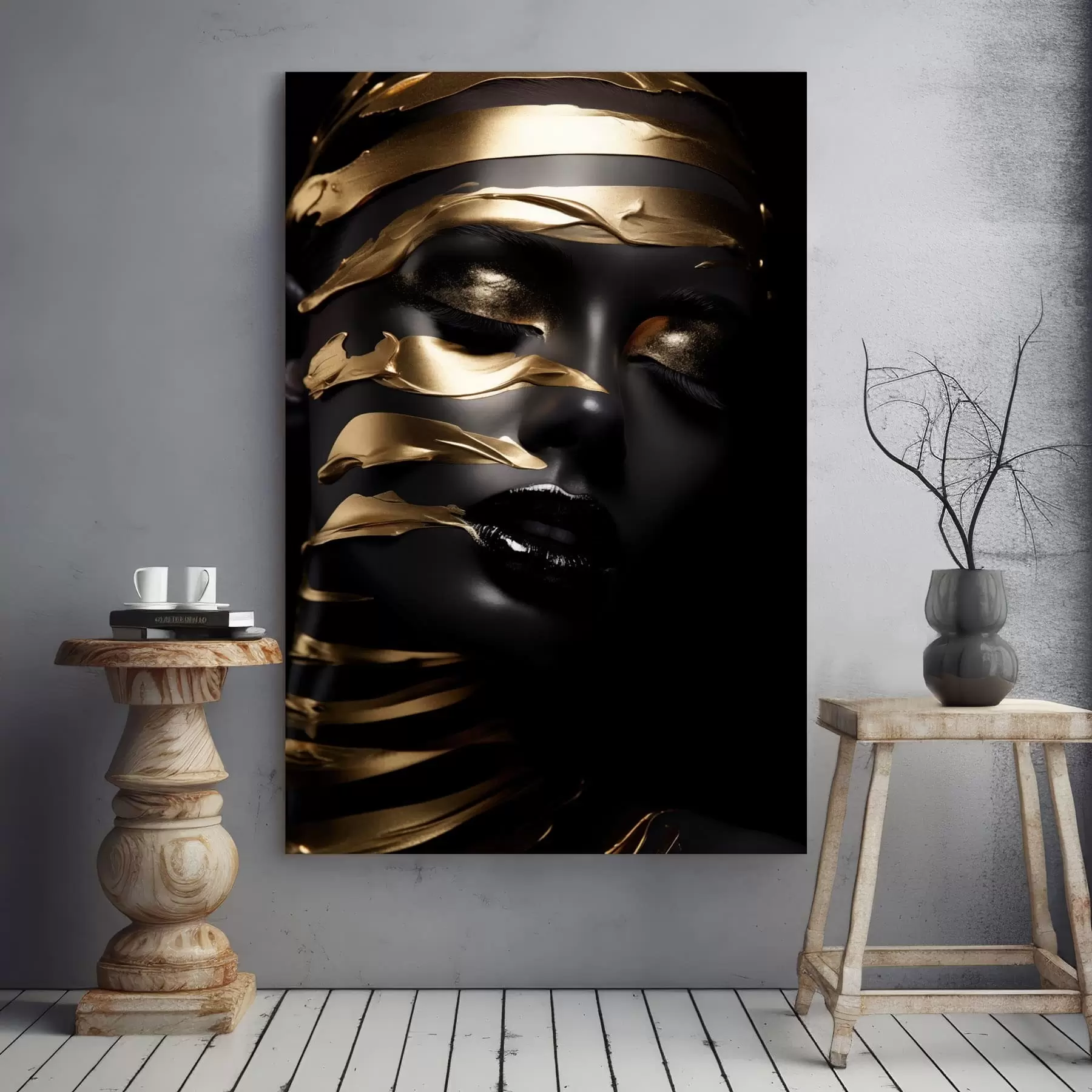  Peintures Visage avec teint foncé et rayures s47321