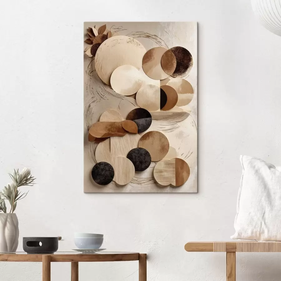  Peintures Composition de formes rondes dans des tons chauds s47751