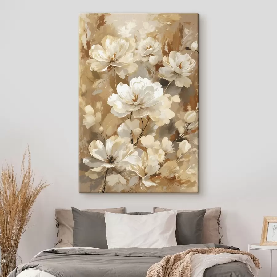  Peintures Grandes fleurs claires peintes à grands traits s47761
