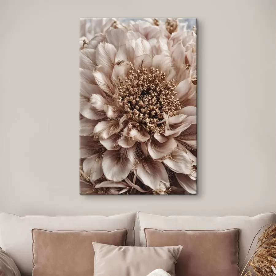  Peintures Gros plan sur une fleur pâle aux pétales richement texturés s47769