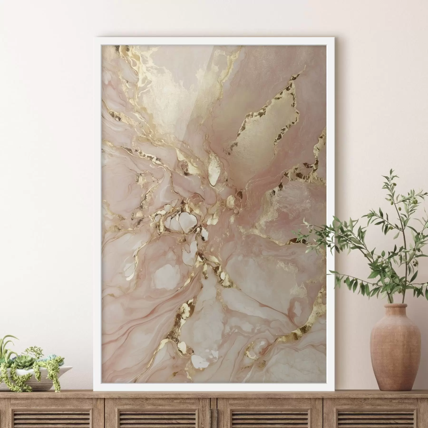 Fotobehang Abstracte roze en witte patronen met accenten f47273