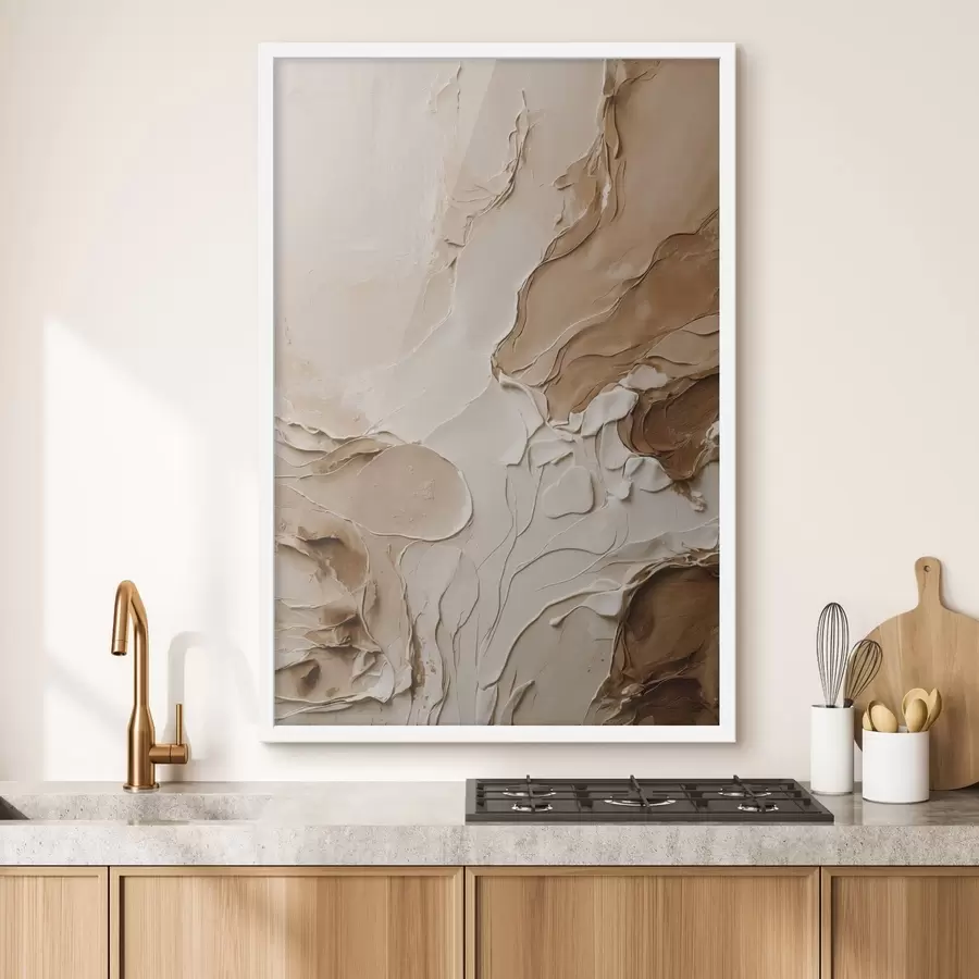 Papier peint photo Traits texturés beiges aux lignes douces f47274