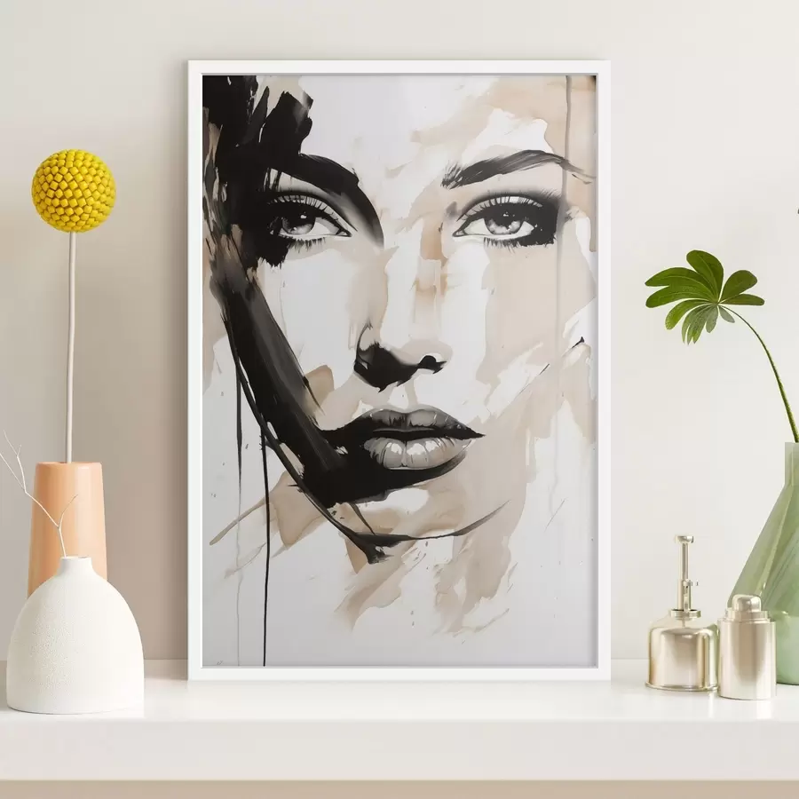 Papier peint photo Portrait féminin abstrait dans des tons clairs f47290