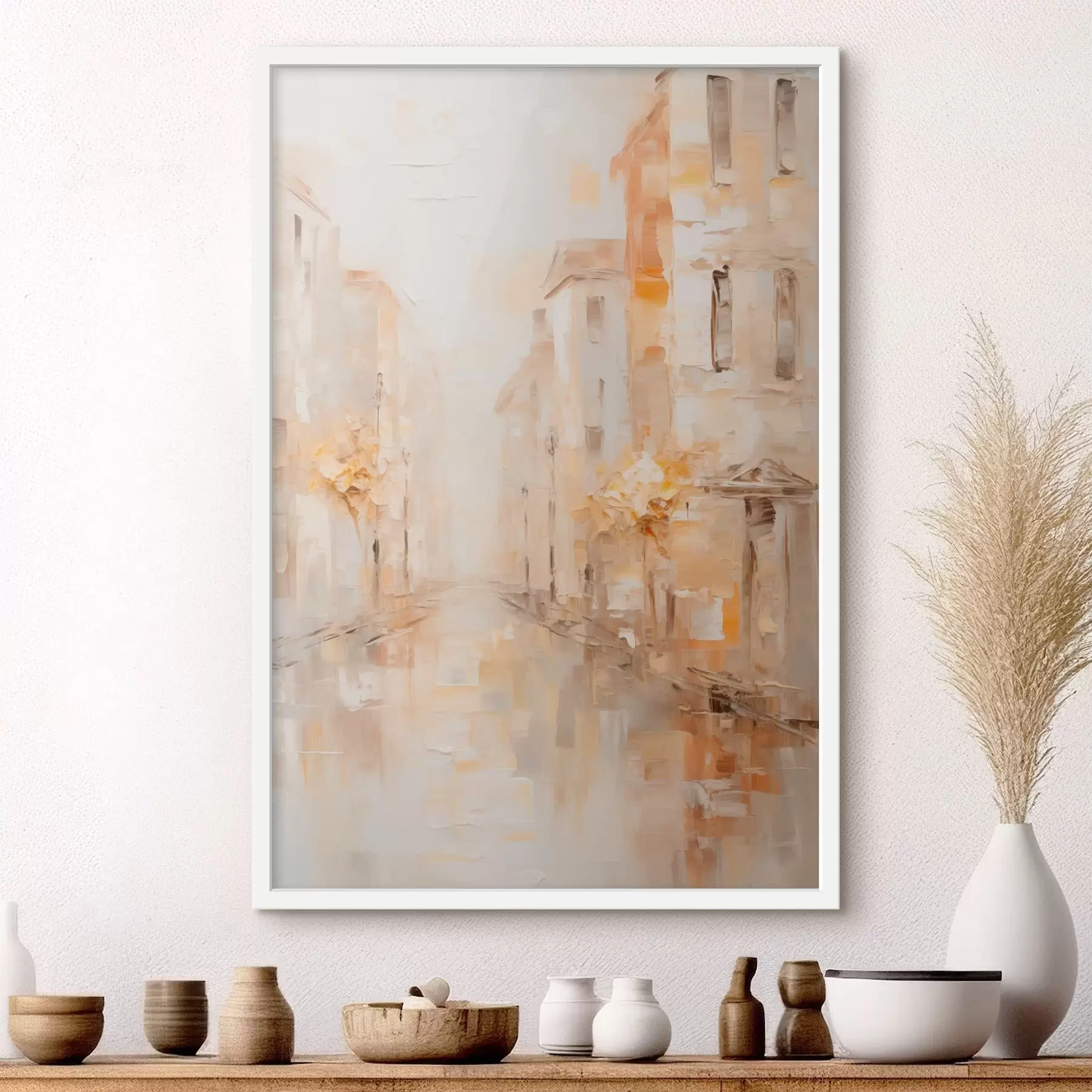 Papier peint photo Rue urbaine douce aux tons chauds f47302