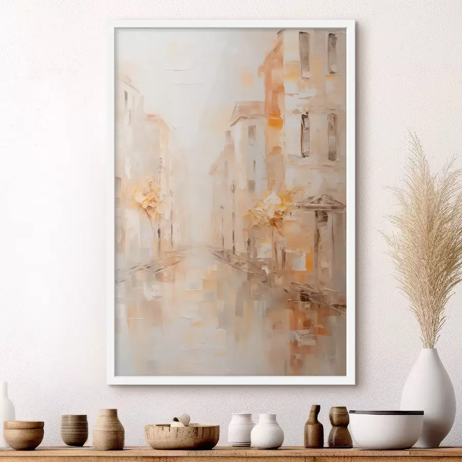 Papier peint photo Rue urbaine douce aux tons chauds f47302