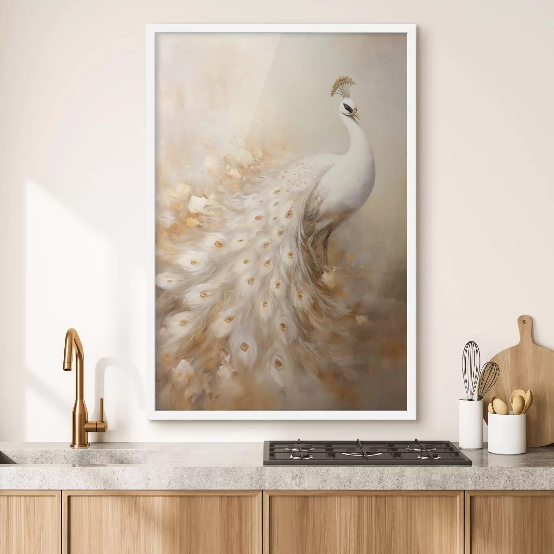 Papier peint photo Oiseau léger à longue queue dans des tons aériens f47309