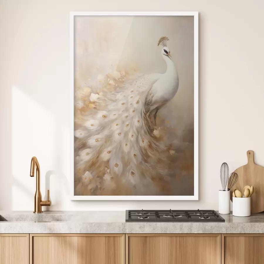 Papier peint photo Oiseau léger à longue queue dans des tons aériens f47309