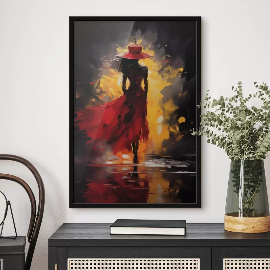 Papier peint photo Figure en rouge dans une lumière vive f47318