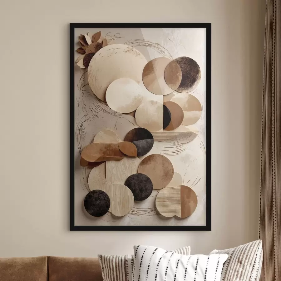 Papier peint photo Composition de formes rondes dans des tons chauds f47751