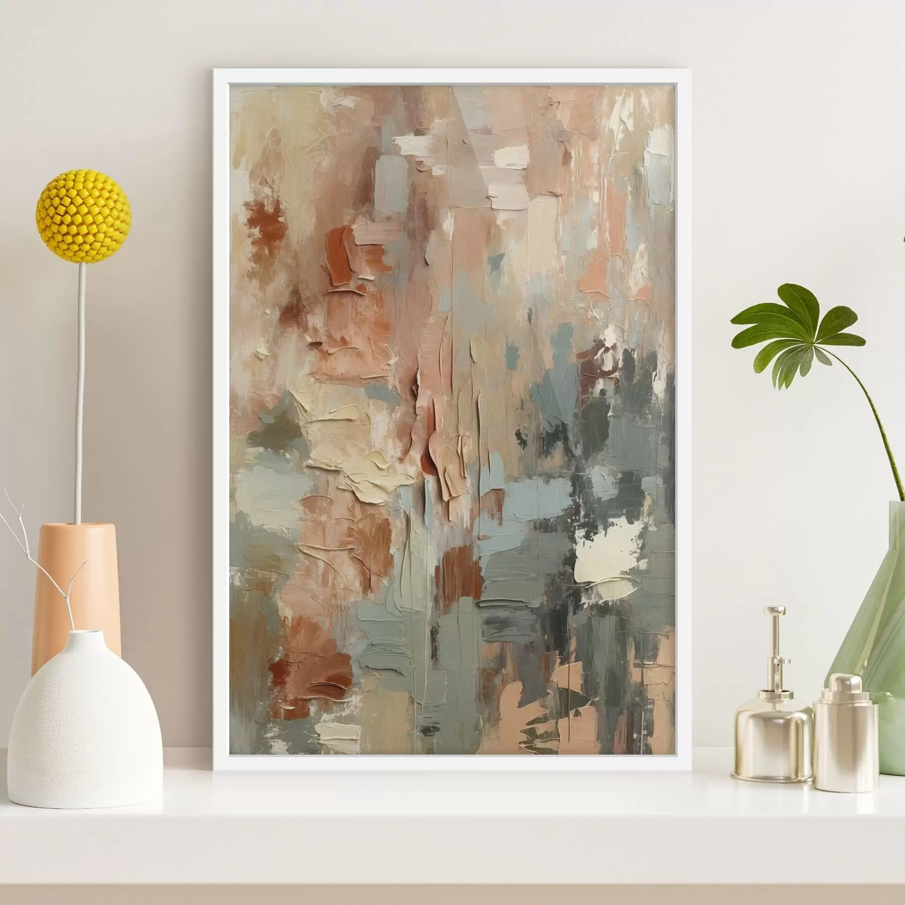 Papier peint photo Coups de pinceau texturés dans des teintes pastel mélangées f47754