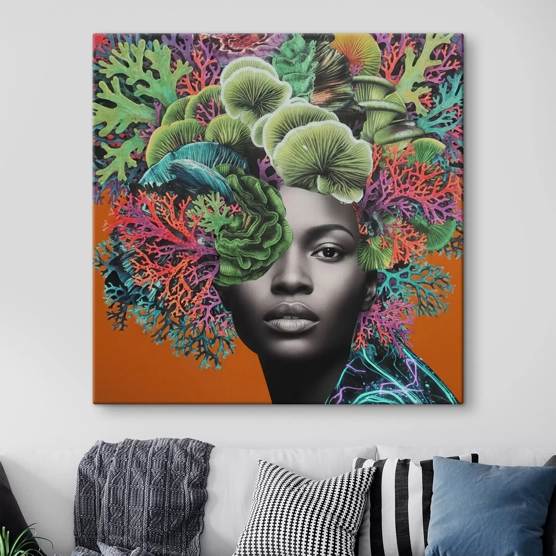  Peintures Portrait psychédélique avec des champignons s47787