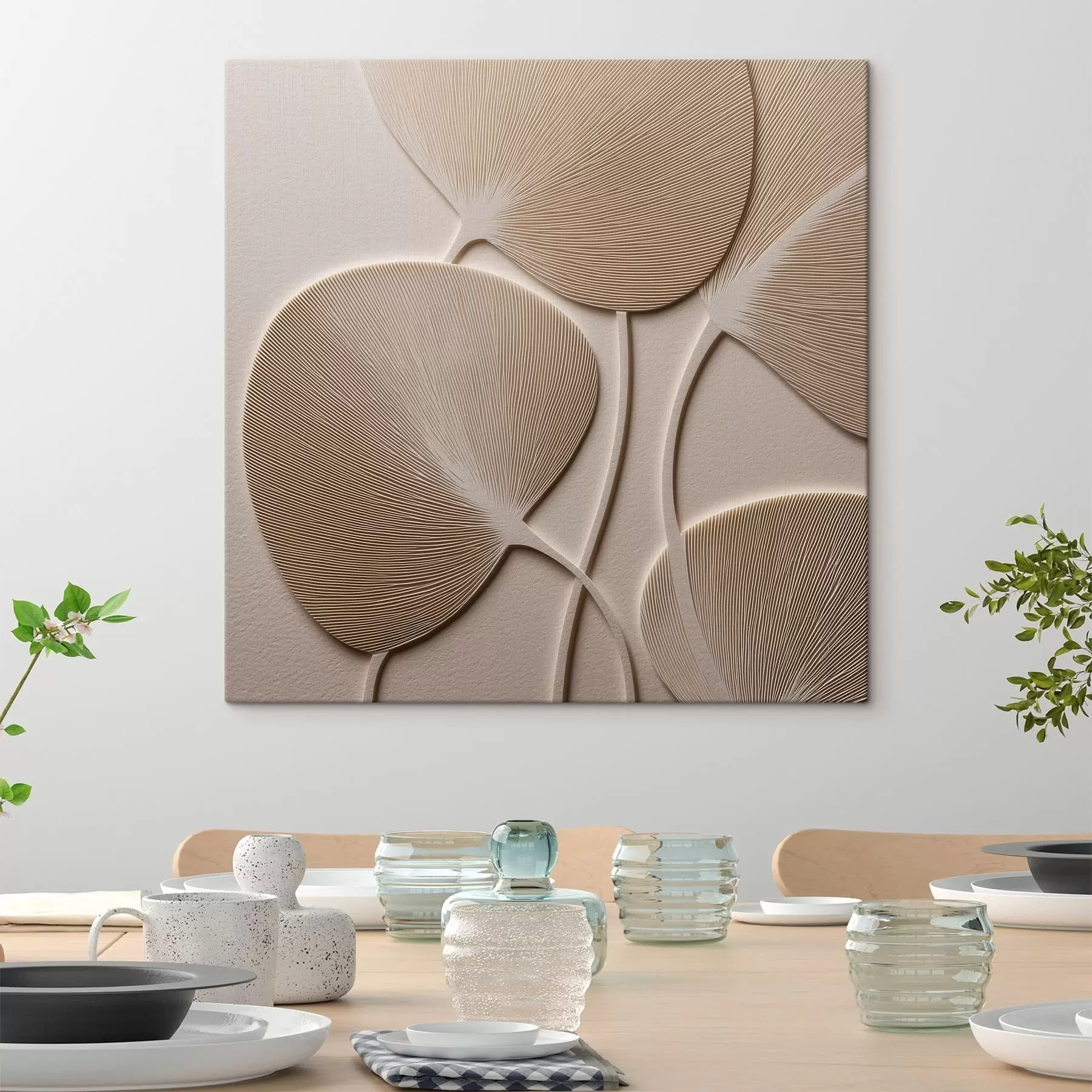  Schilderijen Abstract met bladeren s47795