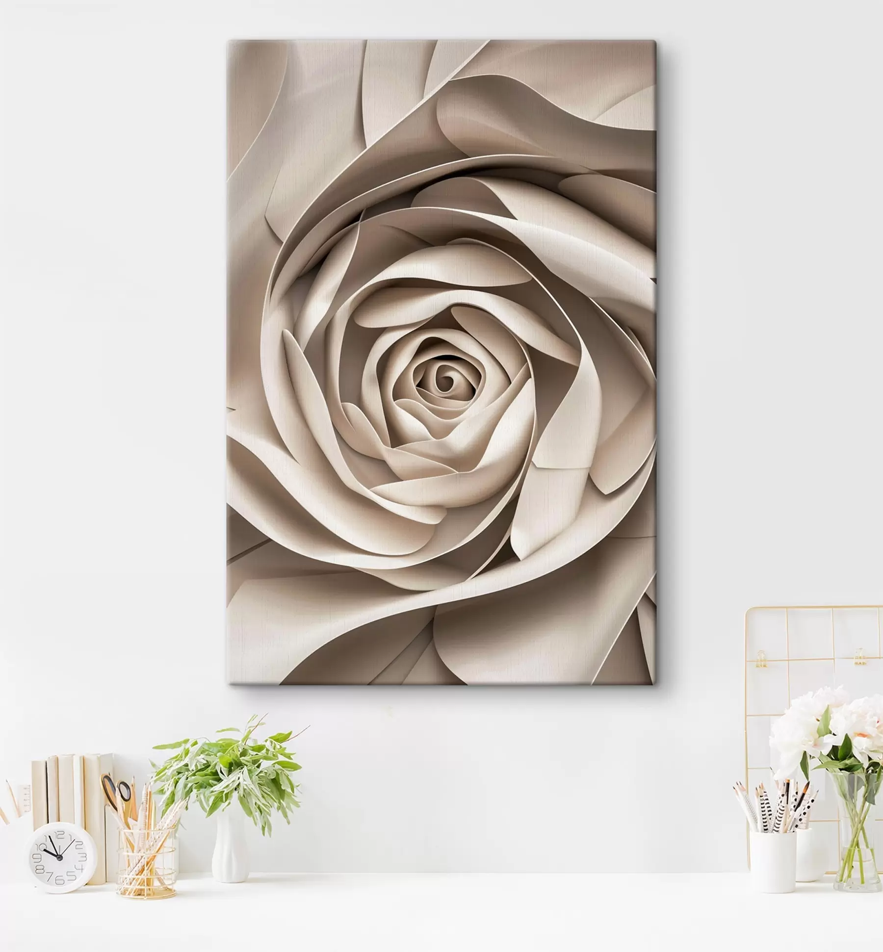  Schilderijen Grote abstracte roos s47825